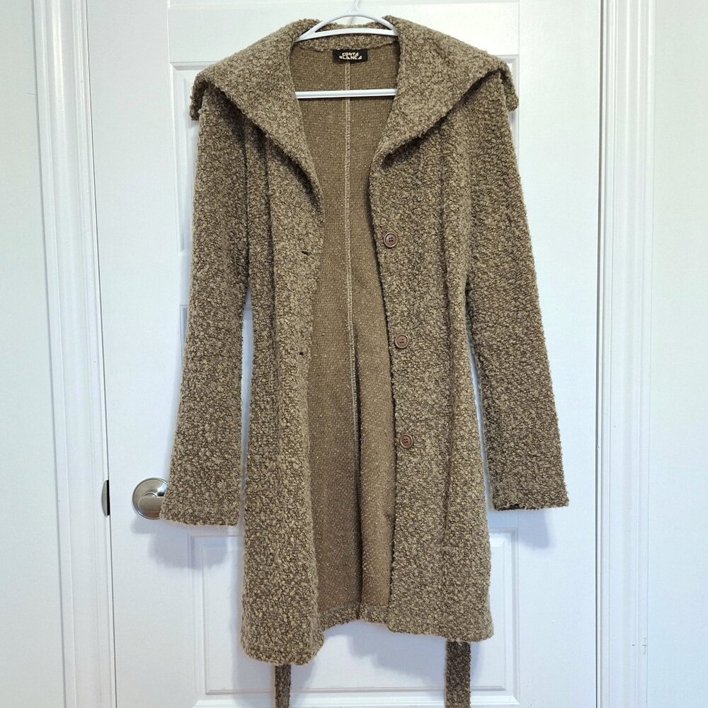 Long wool blend cardigan sweater medium Made in Canada